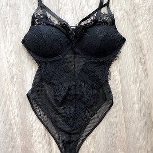 Black Lace Fashion Nova Bodysuit